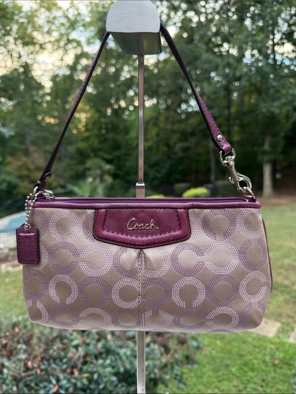 Coach Vintage Y2K  Ashley Dotted Op Art Large Wristlet Bag (Style #F48053)